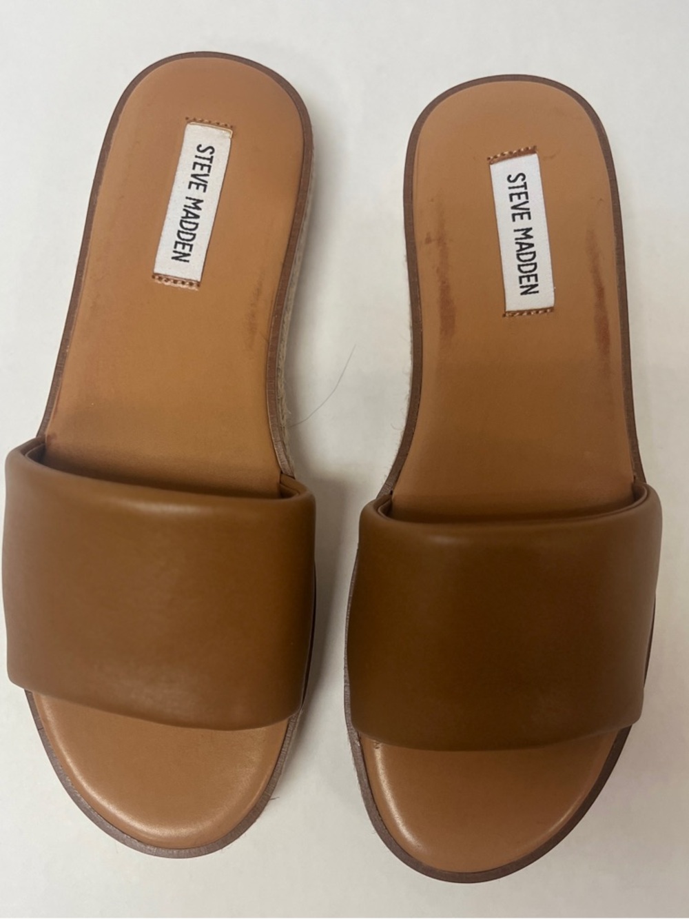 Steve Madden Brown Padded Slide Sandals